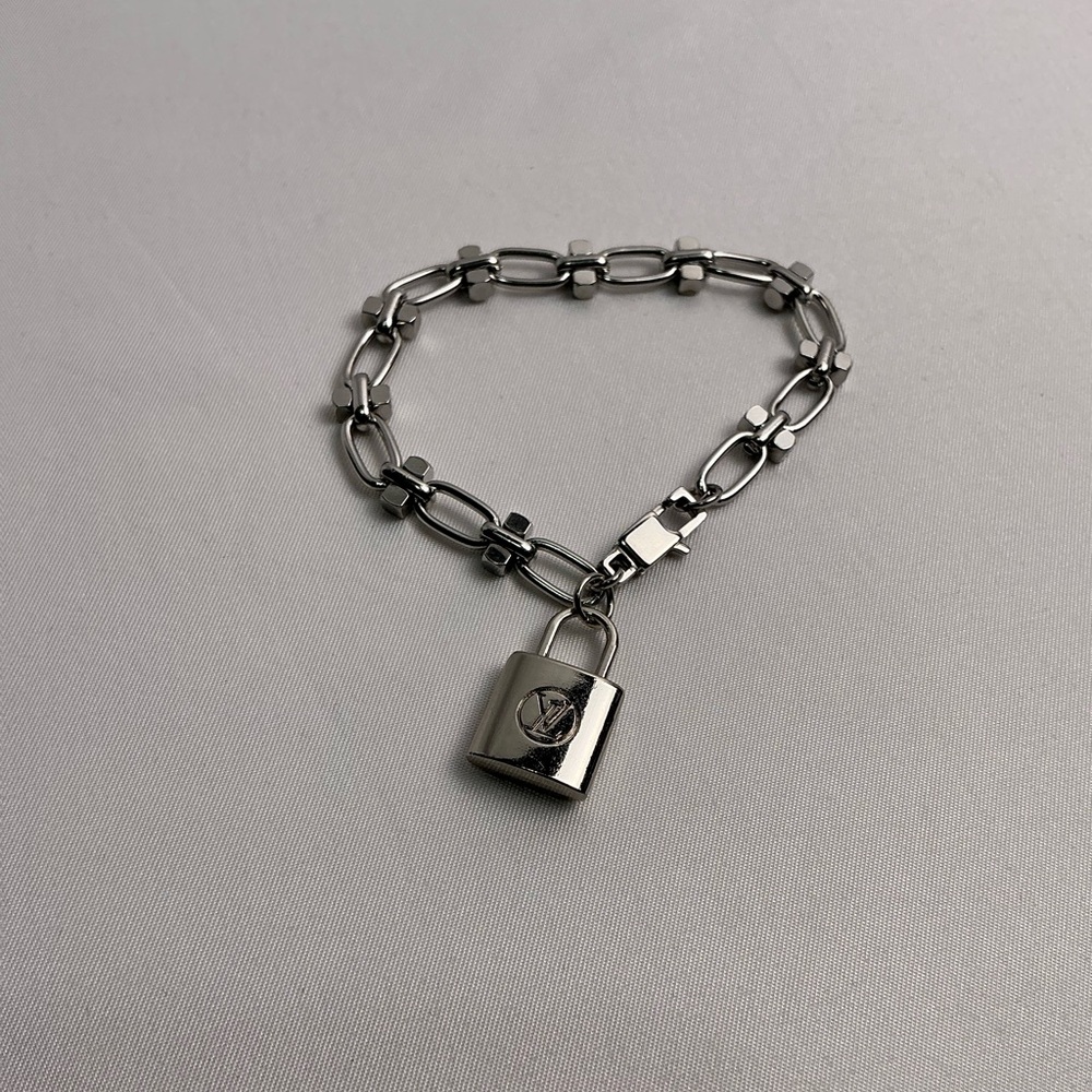 Louis Vuitton Silver Lock Chain Bracelet